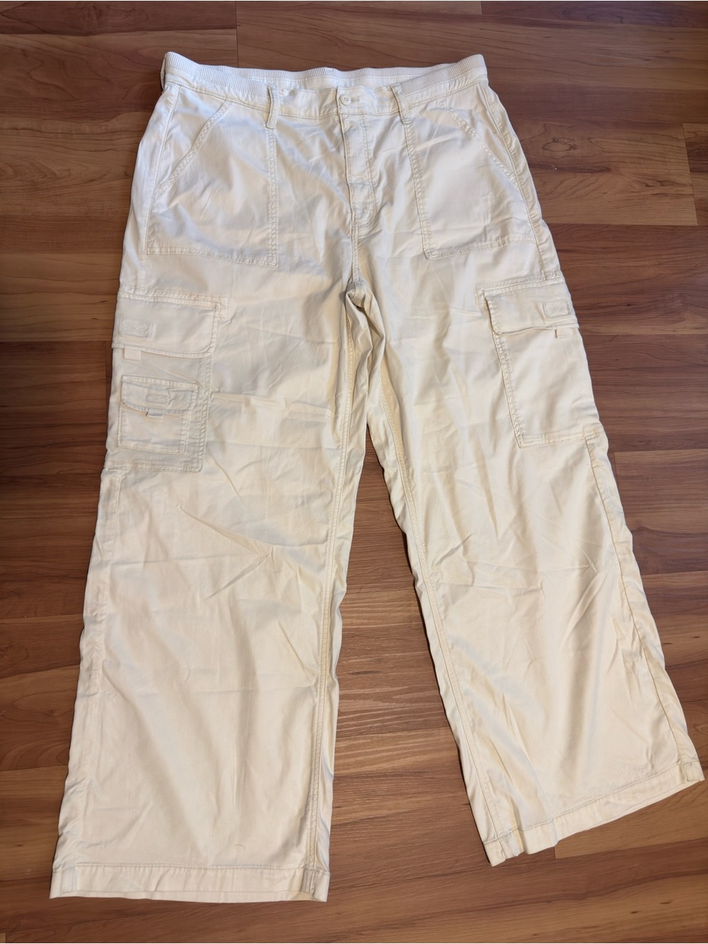American Eagle Outfitters Cream Cargo Pants